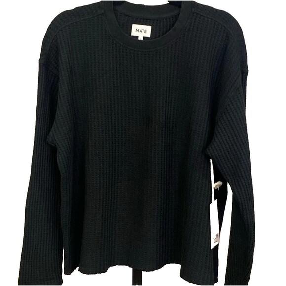 MATE the Label Men’s Organic Waffle Crew Neck Long Sleeve Shirt NEW - Picture 4 of 4